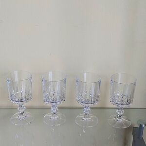 Vintage RCR‎ Italy Lifestyle Crystal Wedge Cut & Wafer Stem Sherry Glasse…